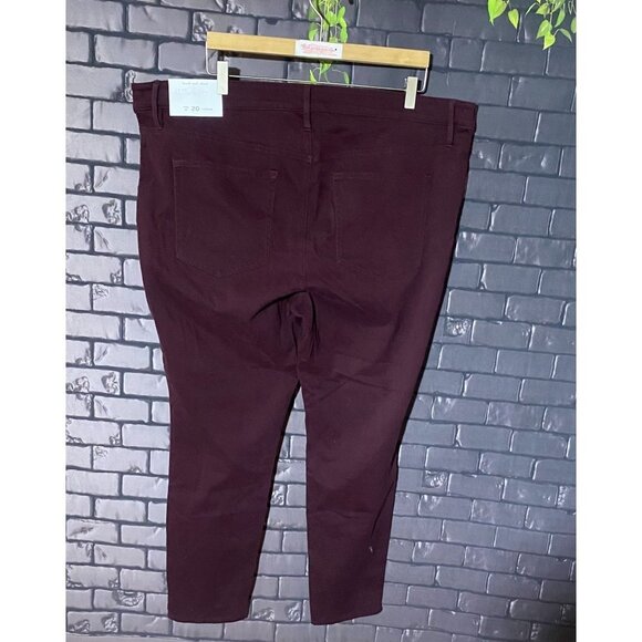 NWT LOFT Plus Burgundy 5 Pocket Brushed Sateen Leggings 20 W - Picture 3 of 7